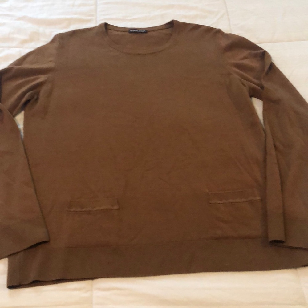 Elliot Lauren brown sweater, 100% extra fine wool, size Large